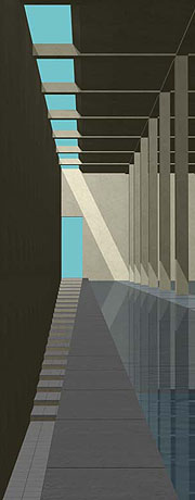 Not Architecture But Evidence That It Exists rendering after watercolour painting by Lauretta Vinciarelli